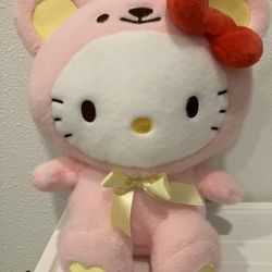 Pink Wool Bear Hello Kitty
