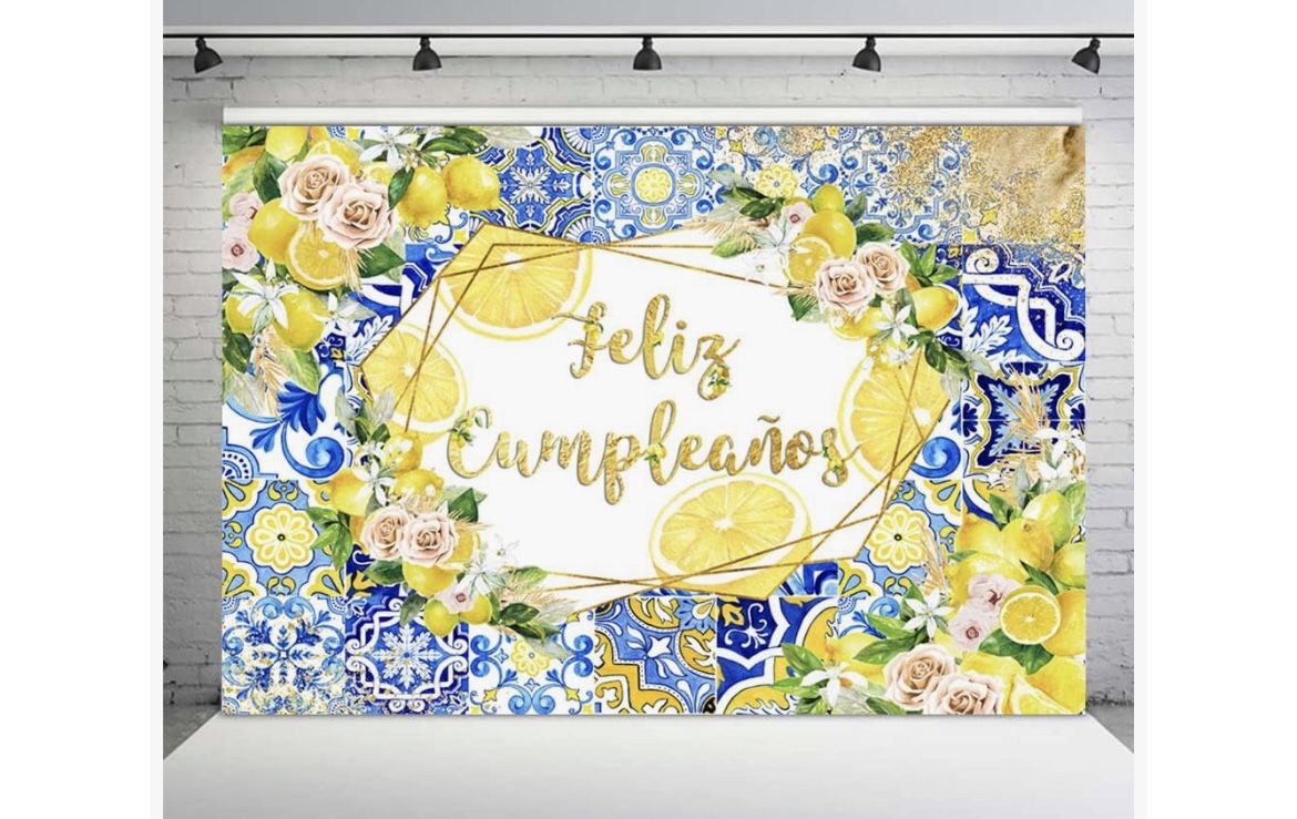 MEHOFOND Lemon Feliz CumpleañOs Backdrop