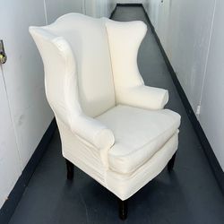 Modern off White Cream Chippendale Wingback Armchair Accent Chair