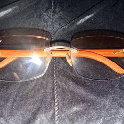 Authentic Cartier CT0052O 008 Sunglasses Gold Brown Wood