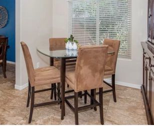 Glass Top Dining Table with 4 Chairs