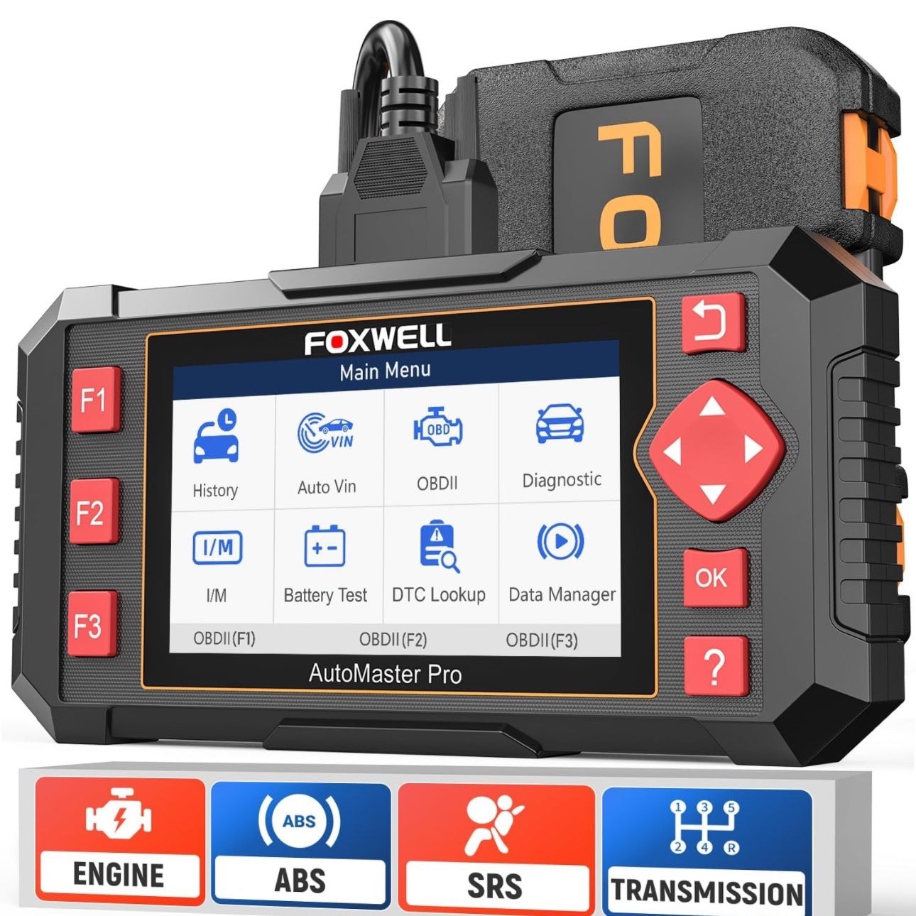 FOXWELL Car Scanner NT604 Elite OBD2 Scanner ABS SRS Transmission, Check Engine Code Reader,Diagnostic Scan Tool with SRS Airbag Scanner, Car Diagnost