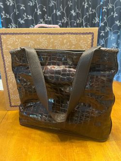Brighton Cher Croc Tote and Zip Wallet