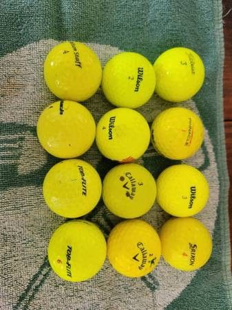 12 yellow golf balls nice shape