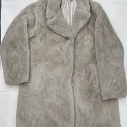 Time and Tru Women's and Plus Full Length Faux Fur Coat - 1xl - Preowned