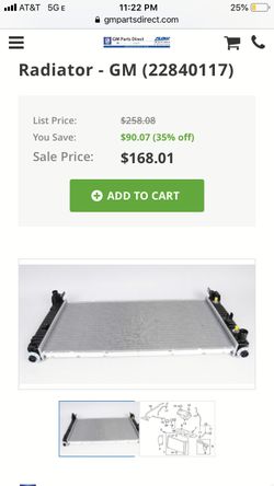 Gm OE radiator ACDelco 22840117