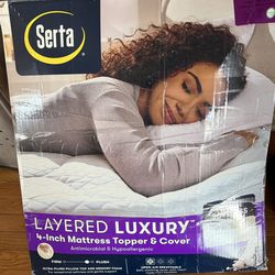 NEW Serta 4” Memory Foam Mattress Topper (Factory Sealed) – King