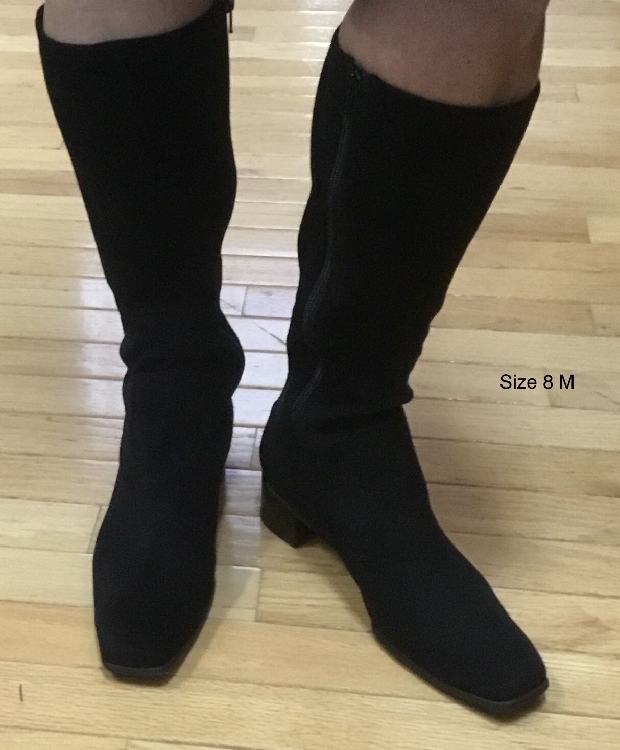 Enzo Angiolini Size 8M Model Eared Black Microfiber Fabric, Stretch Calves (good to Use With Leggings