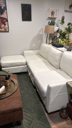 Used white couch with storage