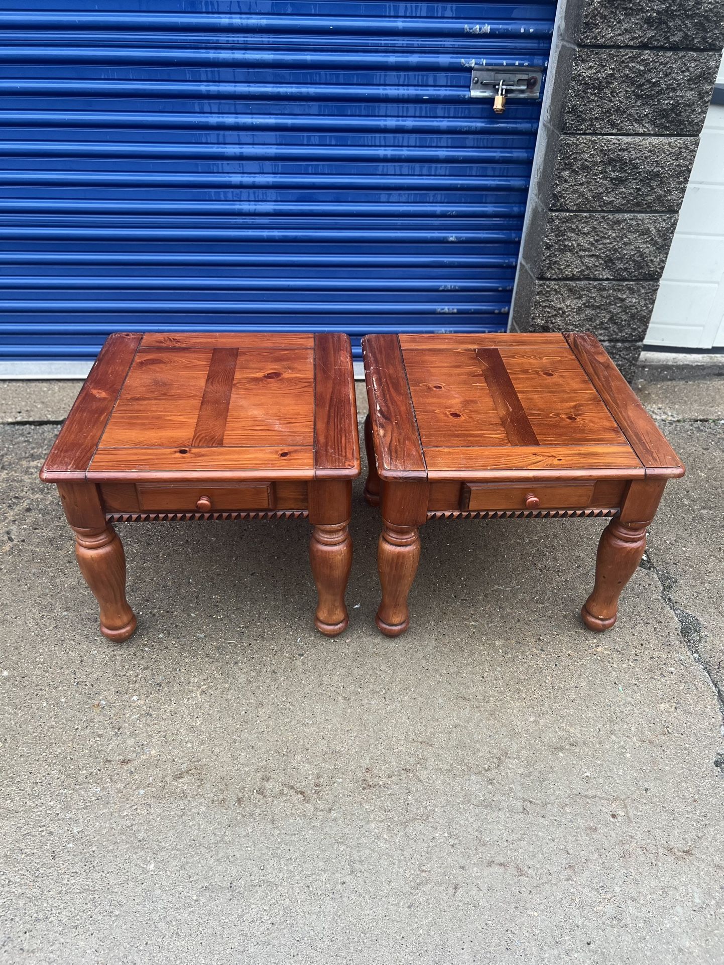matching solid wood end tables