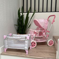 Baby Doll Stroller And  Bassinet 