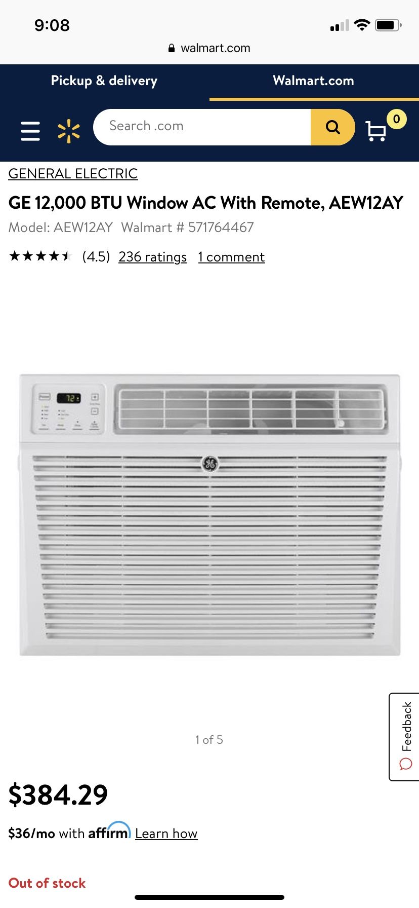 12,000 BTU GE Window AC Unit With Remote! Be Ready For Next Summer!