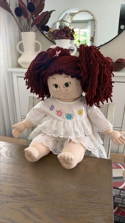 Vintage Cloth Rag Doll with Yarn Hair