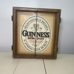 Guinness EXTRA STOUT Dart Board  And Cabinet No Darts. The cabinet and board was use only for display. The board had never been used and only shows di