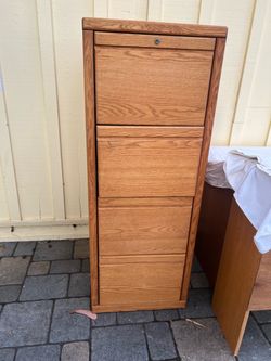 Oak Desk and File Cabinet