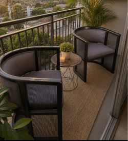 BLACK CHAIRS X2 CRATE & BARREL LIMITED EDITION
