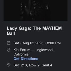 Lady Gaga SIDE STAGE Ticket For Sale (Price is firm) 