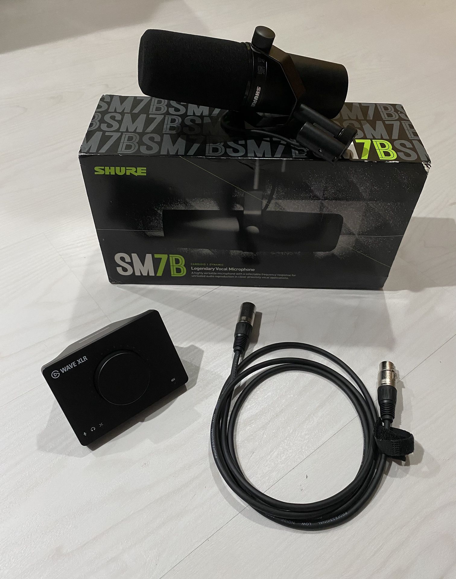 Shure SM7B Microphone + Elgato Wave XLR Audio Interface