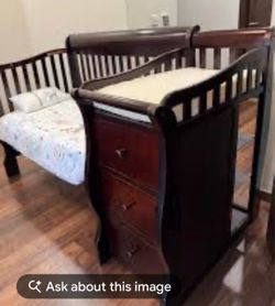 Cherry wood crib/toddler bed
