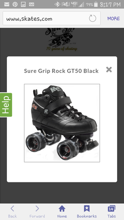 Sure Grip Rock GT- 50 quad roller skates