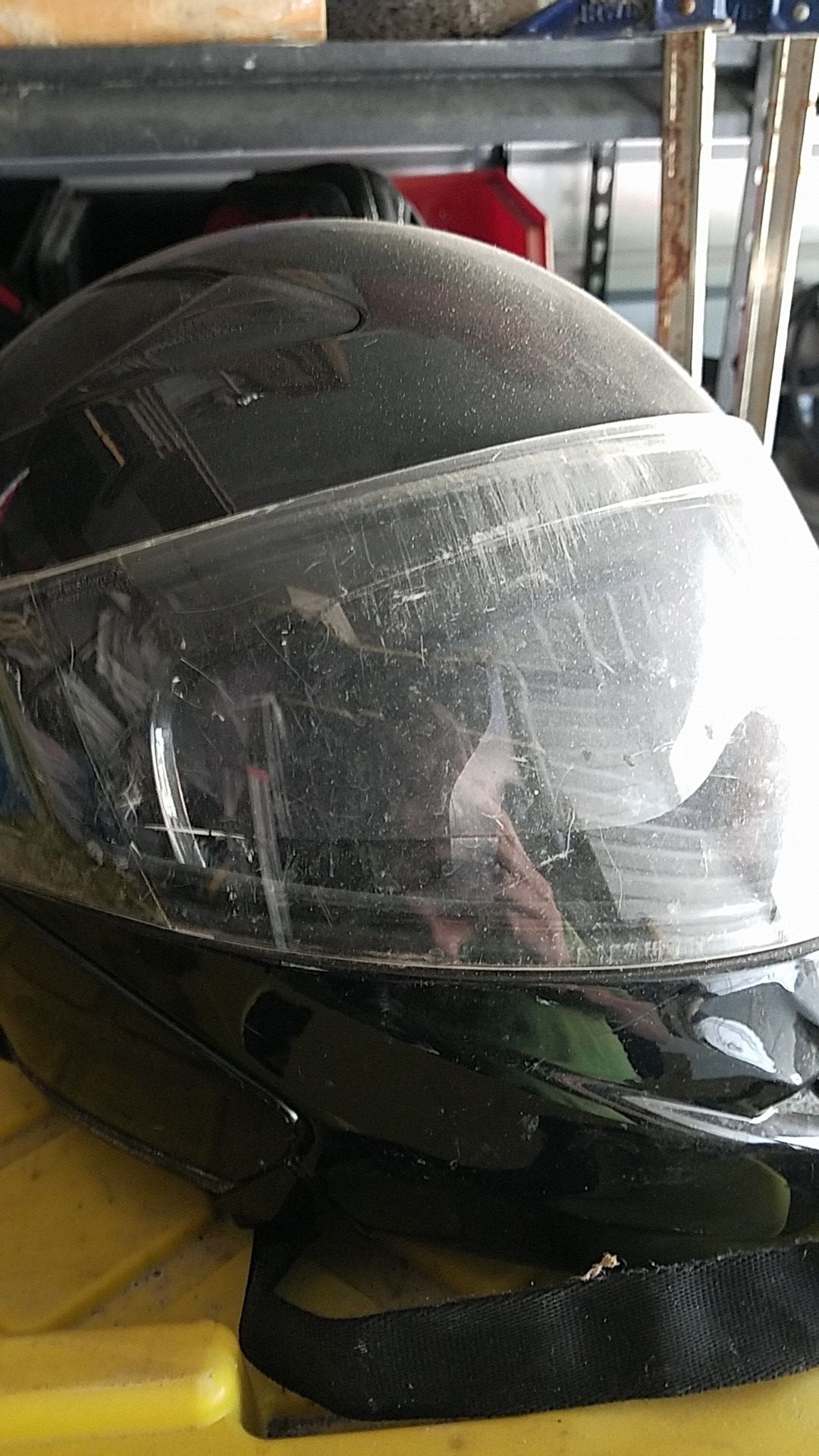 Motorcycle helmet.