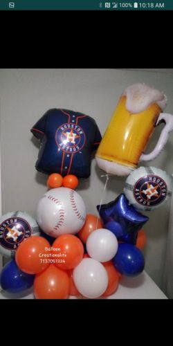 Astros baseball balloon bouquet