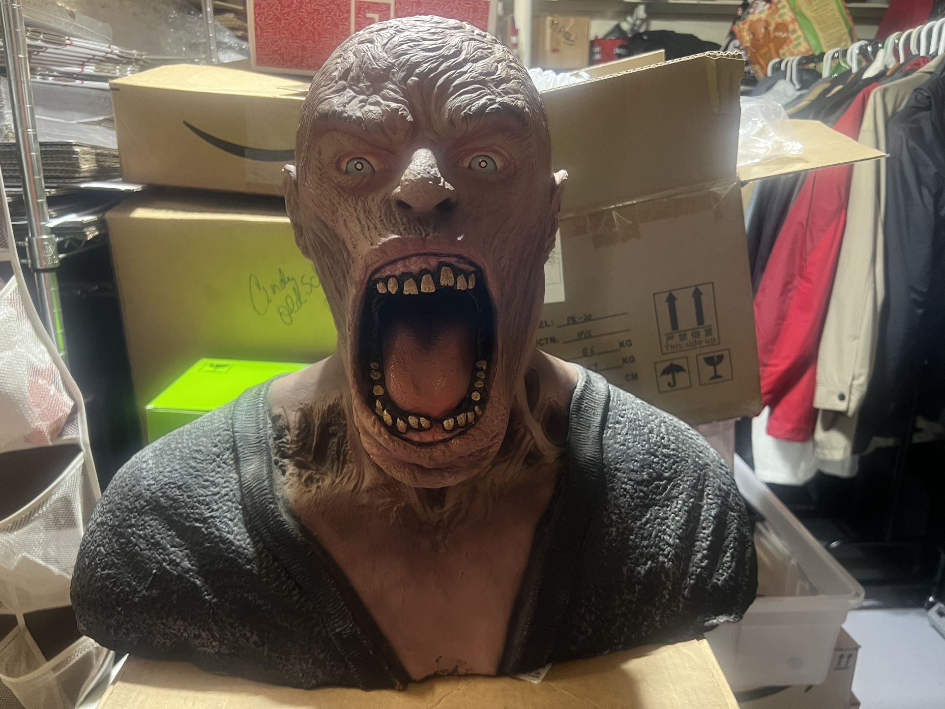 Scary Mummy Bust Made of Rubber and filled with dense foam, Halloween *Size of a Large Man