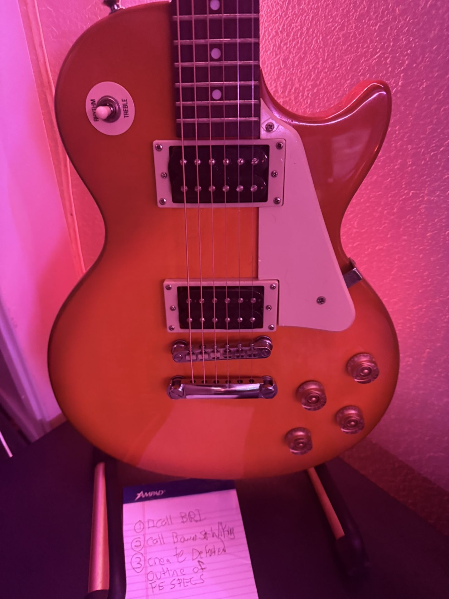 Les Paul Epiphone with Mustang Amp And Premium Line