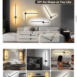 2 black LED Wall sconces