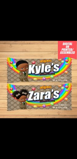 Download African American Black Custom Boss Baby Birthday Skittles Wrapper Party Favor Gucci For Sale In Arlington Tx Offerup