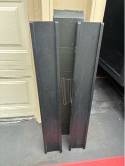 Set of 2 Black Floating Shelves – 36” Rustic Wood