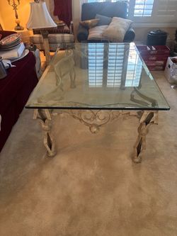 Custom Rod Iron Glass Coffee Table