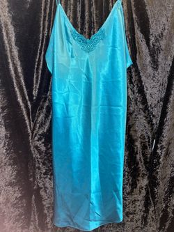 Vintage Teal Satin Slip Lingerie/Sleepwear