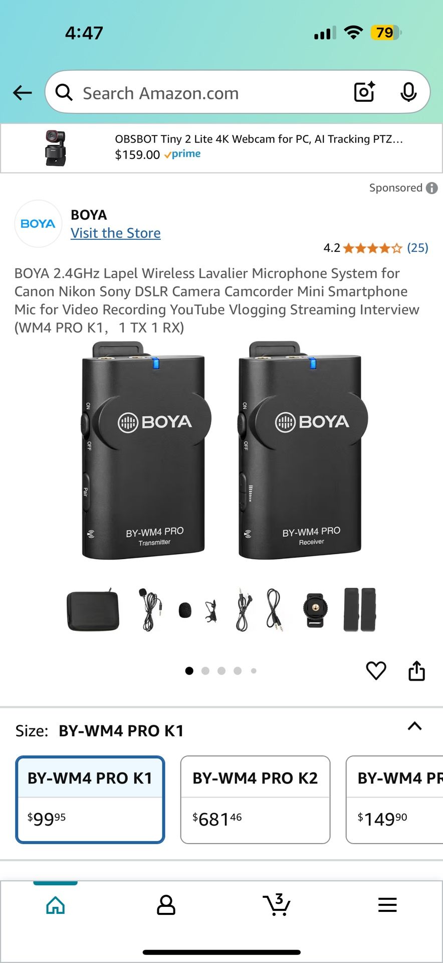 BOYA Wireless Professional Microphone (read Description)