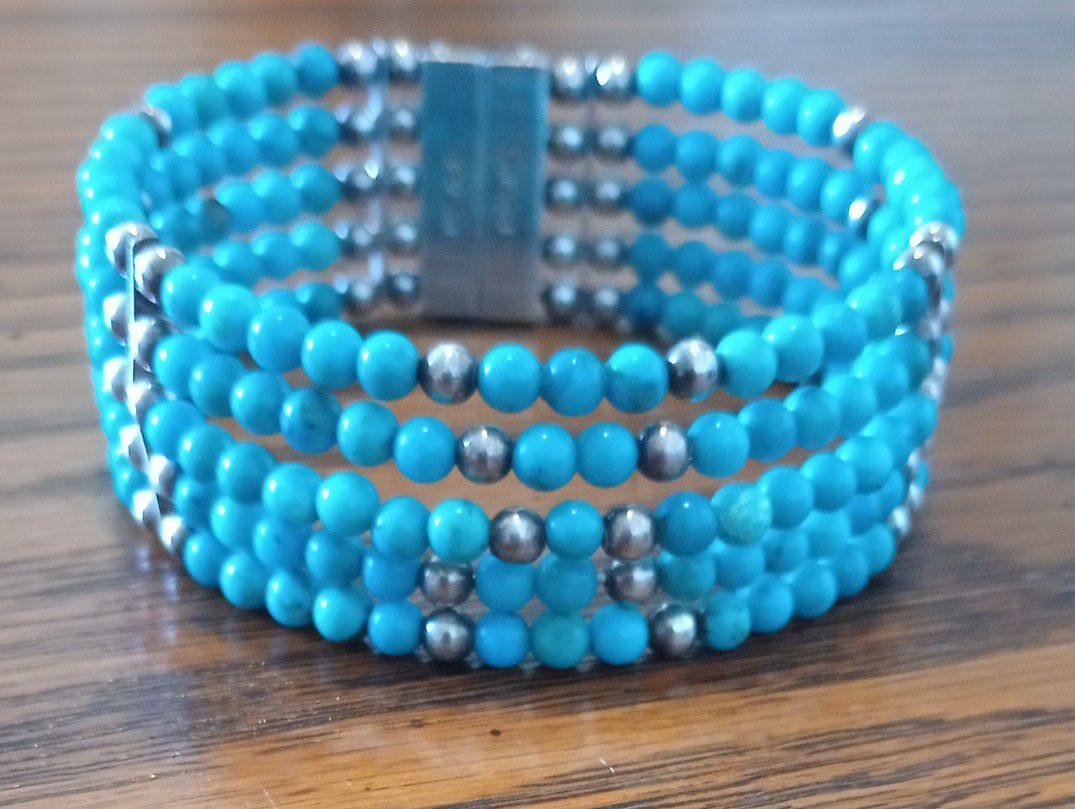 Turquoise and silver bracelet 