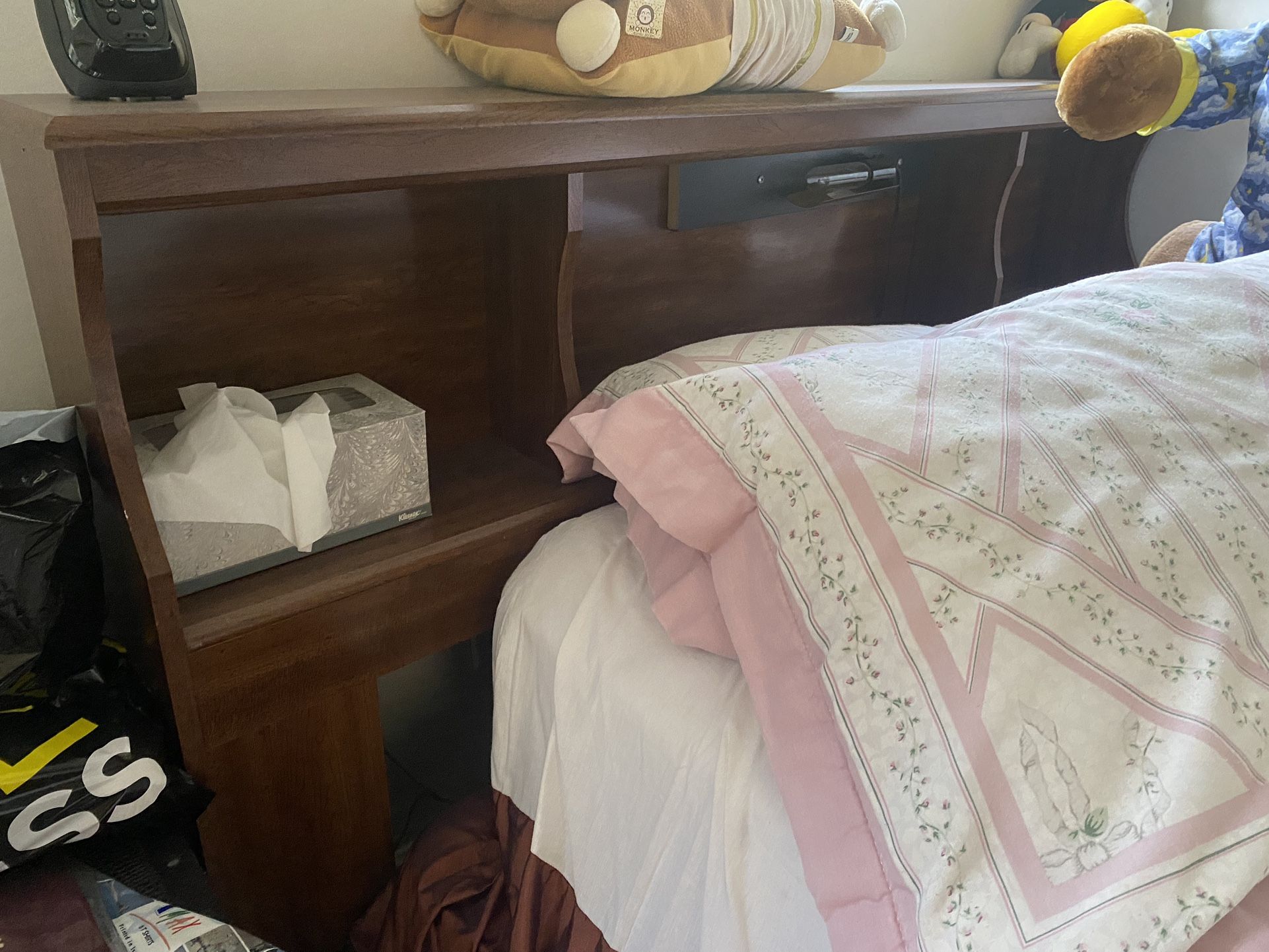 Bed Headboard Bookcase Shelf