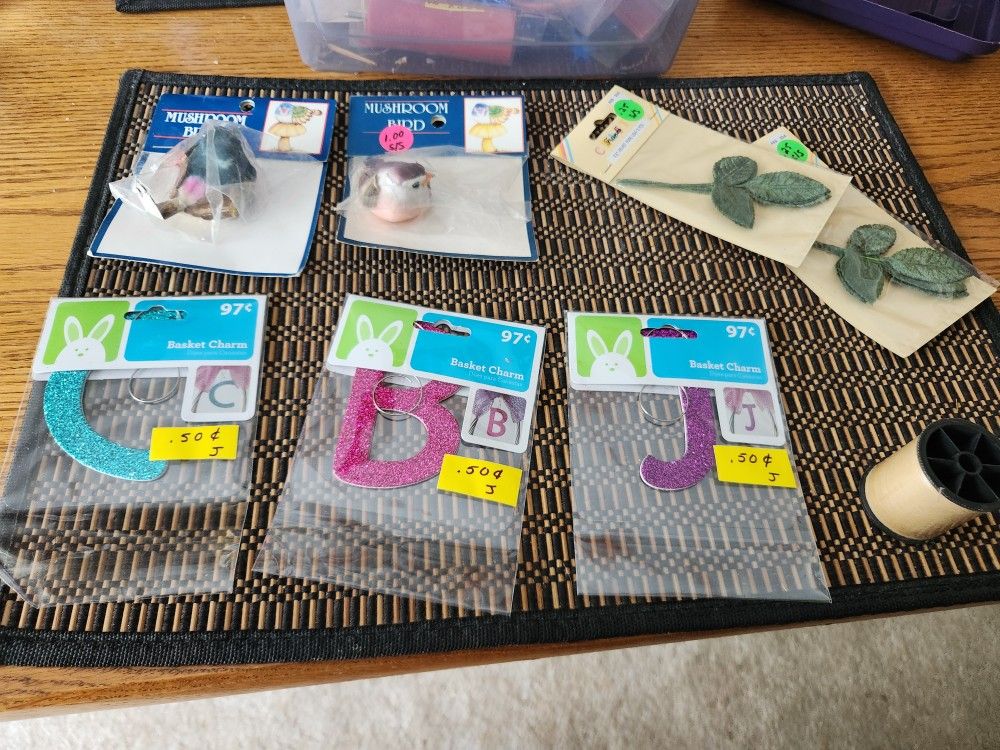 New Craft Products Birds Leaves Thread Glittered Letters