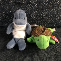 Dolphin and Turtle plush