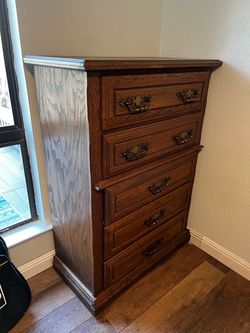 Vintage 5-Drawer Wooden Dresser – $225 OBO