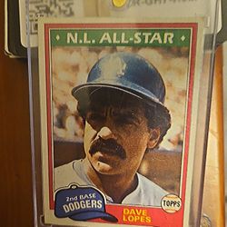 1981 Dave Lopes Topps N.L Allstar Baseball Card.  