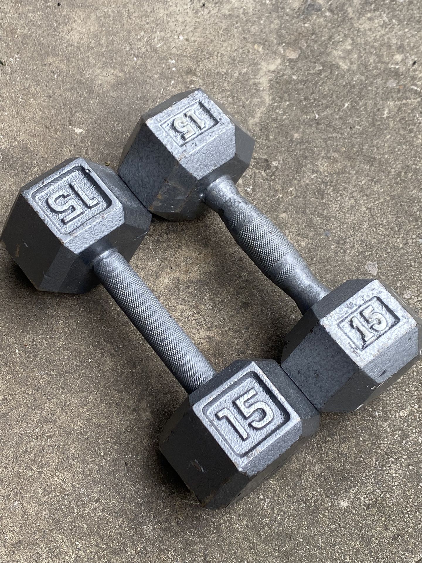 Pair Of 15 LB Dumbbells
