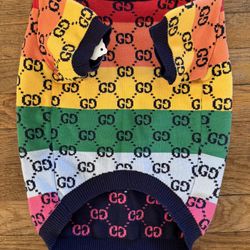 New 2X rainbow Gucci Dog Sweater For Small Dogs