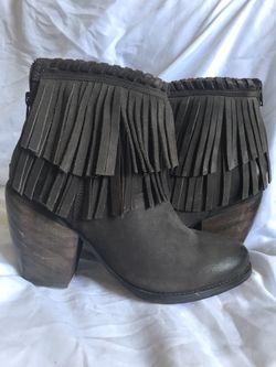 Leather Fringe Boots Womens 7