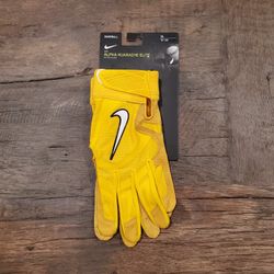 NIKE ALPHA HUARACHE ELITE YELLOW BATTING GLOVES MENS...SZ XL...BNWT