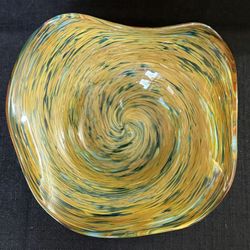Hand Blown Glass Bowl – Murano Style Swirl