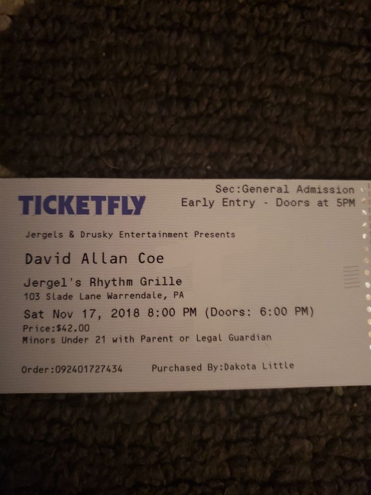 David Allan Coe Tickets