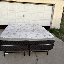King metal frame with mattress and Box spring 