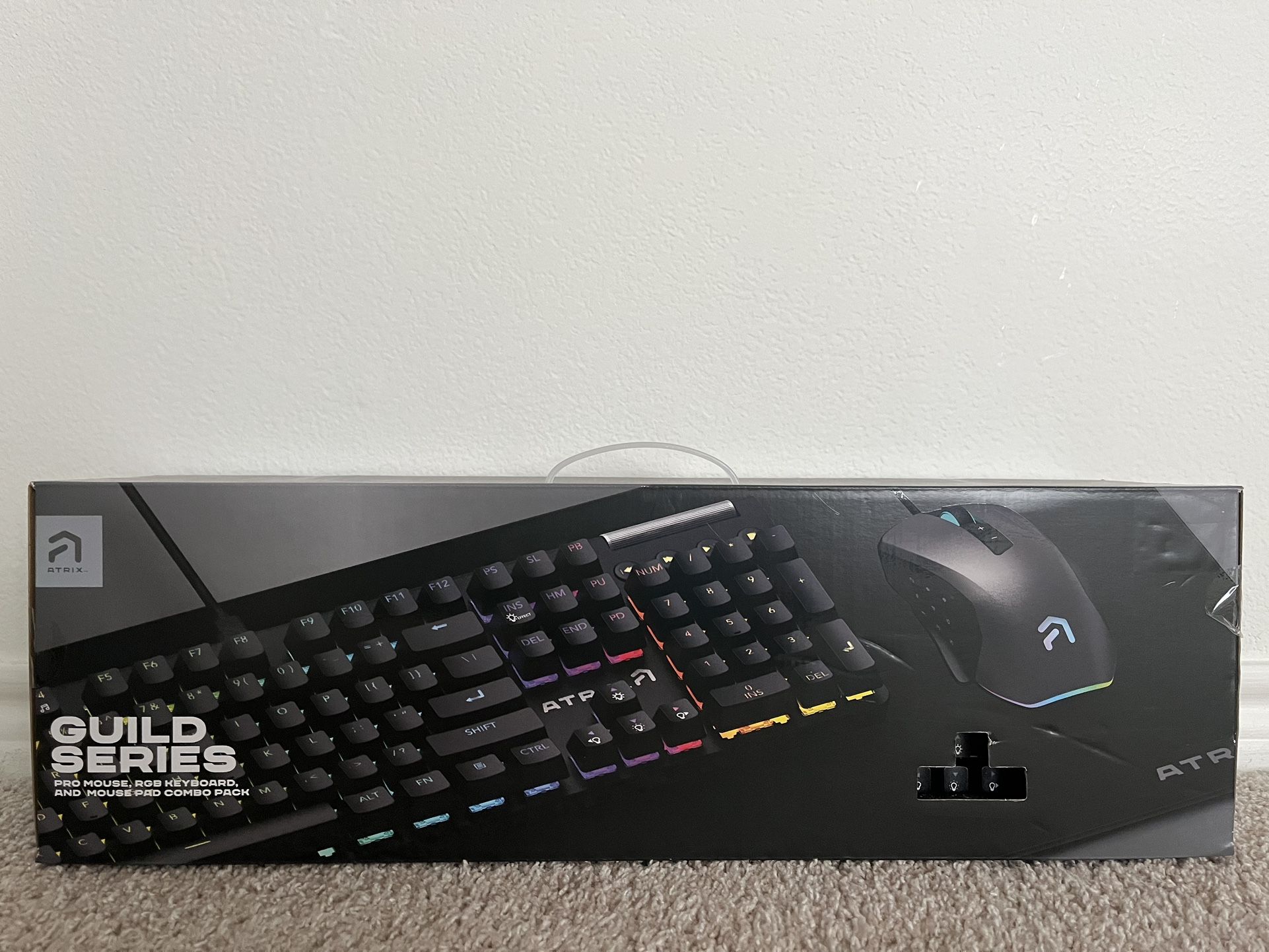 atrix guild series pro RGB keyboard and mouse pad combo pack