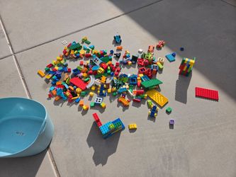 Lego Duplo Blocks and Bin