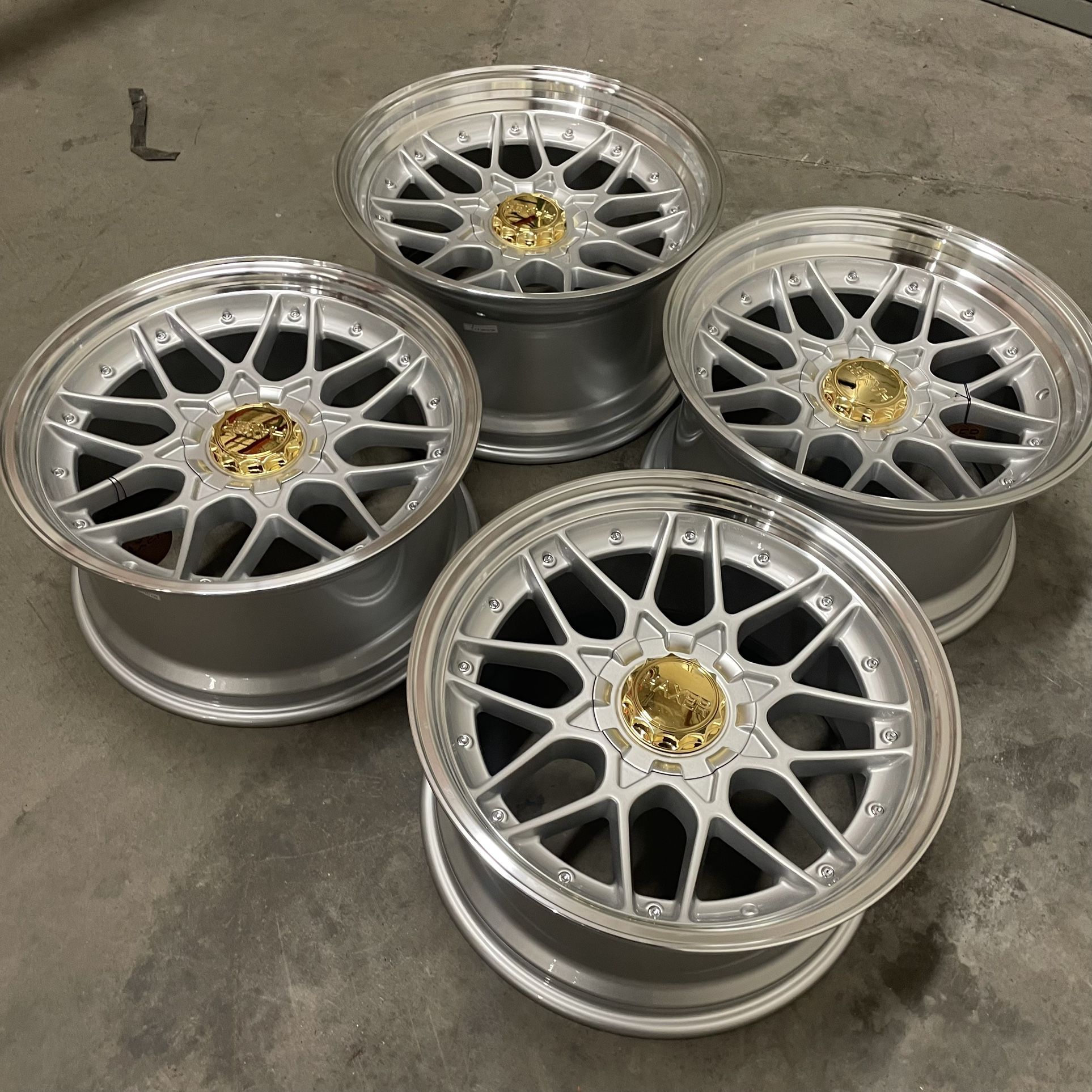 18” NEW Staggered BBS RSII RS702 Forged Replica Step Lip Wheels Rims ...